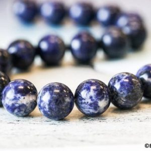 Shop Sodalite Necklaces! L/ Sodalite 18mm Round Beads 16" Strand Natural Royal Blue Gemstone Smooth Large Beads For Elegant Necklace For All Jewelry Making | Natural genuine Sodalite necklaces. Buy crystal jewelry, handmade handcrafted artisan jewelry for women.  Unique handmade gift ideas. #jewelry #beadednecklaces #beadedjewelry #gift #shopping #handmadejewelry #fashion #style #product #necklaces #affiliate #ad