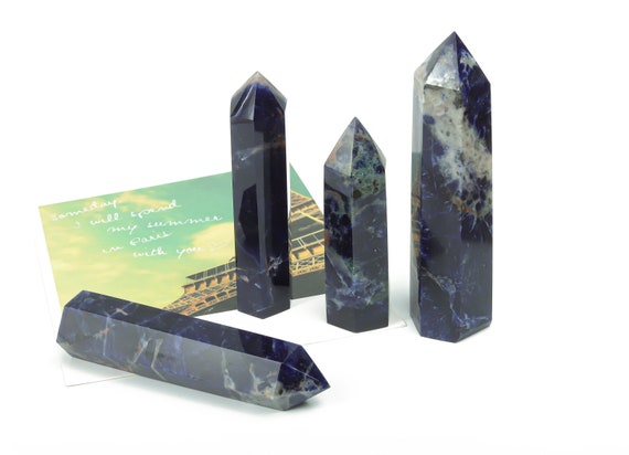 Sodalite Obelisk Tower Stone – Obelisk Tower Point Crystals – Meditation Gemstone - Gifts - Tw1043