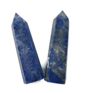 Shop Sodalite Points & Wands! Set of Two Sodalite Points, Rough Polished Gemstone Tower, Unfunihed Obelisk Mineral Specimen, Meditation Stone, Reiki, 2 1/2 inches 65mm | Natural genuine stones & crystals in various shapes & sizes. Buy raw cut, tumbled, or polished gemstones for making jewelry or crystal healing energy vibration raising reiki stones. #crystals #gemstones #crystalhealing #crystalsandgemstones #energyhealing #affiliate #ad