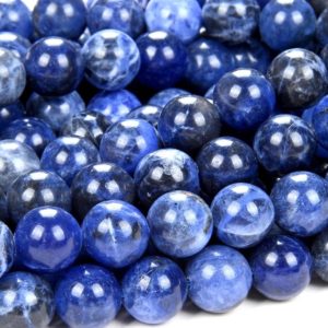 Shop Sodalite Round Beads! 6mm Blueberry Sodalite Gemstone Grade AA Blue Round Loose Beads 15.5 inch Full Strand (90186323-729) | Natural genuine round Sodalite beads for beading and jewelry making.  #jewelry #beads #beadedjewelry #diyjewelry #jewelrymaking #beadstore #beading #affiliate #ad