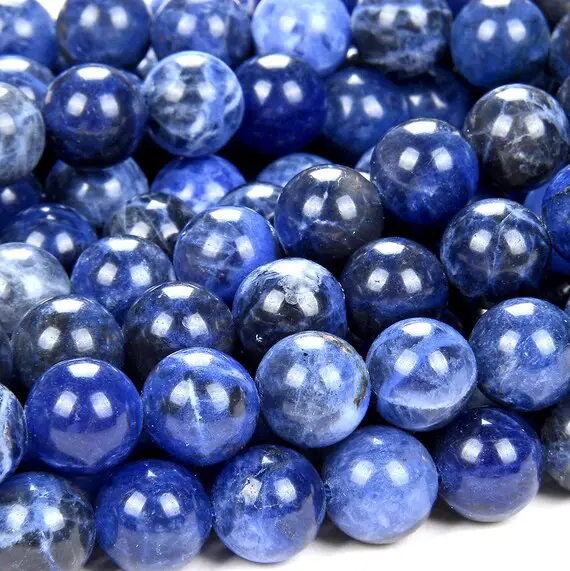 6mm Blueberry Sodalite Gemstone Grade Aa Blue Round Loose Beads 15.5 Inch Full Strand (90186323-729)