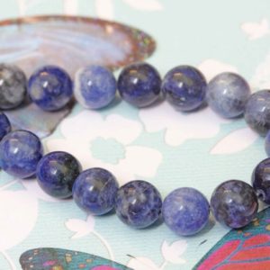 Shop Sodalite Round Beads! Sodalite Beads 8mm / Blue Marble Gemstone Beads / Denim Blue Beads / Blue White Round Beads / Sodalite Natural Beads 6 beads | Natural genuine round Sodalite beads for beading and jewelry making.  #jewelry #beads #beadedjewelry #diyjewelry #jewelrymaking #beadstore #beading #affiliate #ad