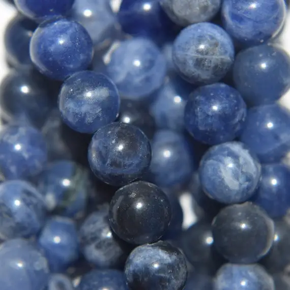Genuine Sodalite Beads - Round 6 Mm Gemstone Beads - Full Strand 15 1/2", 59 Beads, A Quality