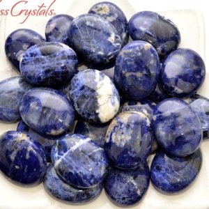 Shop Sodalite Shapes! 1 XL Blue SODALITE PALM Stone for Meditation, Soapstone Channeling, Psychics Tarot #SD13 | Natural genuine stones & crystals in various shapes & sizes. Buy raw cut, tumbled, or polished gemstones for making jewelry or crystal healing energy vibration raising reiki stones. #crystals #gemstones #crystalhealing #crystalsandgemstones #energyhealing #affiliate #ad