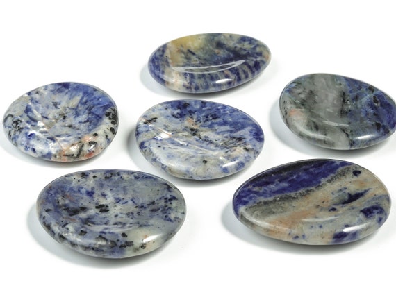 Sodalite Worry Stone - Natural Sodalite Gemstone - Worry Stone - Healing Crystal – 4.6x3.8cm - Wo1030