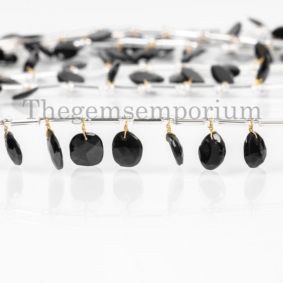Black Spinel Rose Cut Beads, Gemstone Beads, Black Spinel Beads, Fancy Beads, Front To Back Drill Beads, Rose Cut Beads, Loose Beads