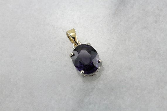 Simple Spinel Gemstone Pendant, A Luxurious Royal Purple Statement Piece For Day Or Evening  4xtlxe-n