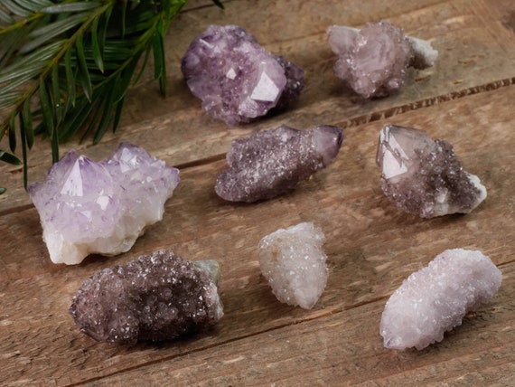 Amethyst Spirit Quartz Crystal Points And Clusters - Natural Raw Boho Decor Cactus Stones, E0005 Amethyst Spirit Quartz Crystal Points And Clusters - Natural Raw Boho Decor Cactus Stones, E0005