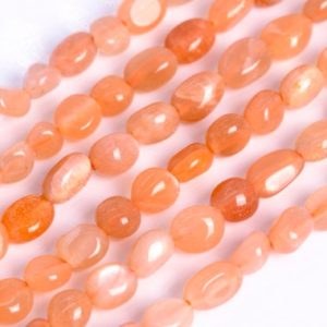 Shop Sunstone Beads! Genuine Natural Sunstone Loose Beads Grade AA Pebble Nugget Shape 7-9mm | Natural genuine beads Sunstone beads for beading and jewelry making.  #jewelry #beads #beadedjewelry #diyjewelry #jewelrymaking #beadstore #beading #affiliate #ad