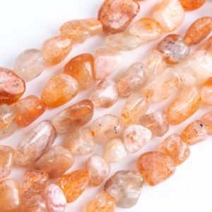 Shop Sunstone Chip & Nugget Beads! Genuine Natural Orange Sunstone Loose Beads Pebble Chips Shape 3-5mm | Natural genuine chip Sunstone beads for beading and jewelry making.  #jewelry #beads #beadedjewelry #diyjewelry #jewelrymaking #beadstore #beading #affiliate #ad