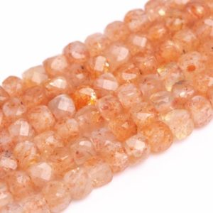 Shop Sunstone Faceted Beads! Genuine Natural Orange Sunstone Loose Beads Grade AA Faceted Cube Shape 2x2mm | Natural genuine faceted Sunstone beads for beading and jewelry making.  #jewelry #beads #beadedjewelry #diyjewelry #jewelrymaking #beadstore #beading #affiliate #ad