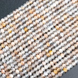 Shop Sunstone Faceted Beads! Genuine Natural Orange & Gray Sunstone Hematite Inclusions Loose Beads Faceted Rondelle Shape 3x2mm | Natural genuine faceted Sunstone beads for beading and jewelry making.  #jewelry #beads #beadedjewelry #diyjewelry #jewelrymaking #beadstore #beading #affiliate #ad