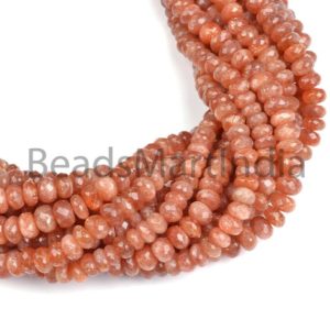 Shop Sunstone Faceted Beads! Sunstone Faceted Rondelle Shape Beads, 6-8 MM Sunstone Rondelle Shape Beads, Sunstone Faceted Beads, Sunstone Beads | Natural genuine faceted Sunstone beads for beading and jewelry making.  #jewelry #beads #beadedjewelry #diyjewelry #jewelrymaking #beadstore #beading #affiliate #ad