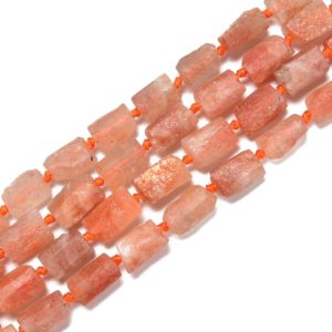 Natural Sunstone Matte Cylinder Tube Beads Size 8x11mm 15.5'' Strand | Natural genuine other-shape Sunstone beads for beading and jewelry making.  #jewelry #beads #beadedjewelry #diyjewelry #jewelrymaking #beadstore #beading #affiliate #ad