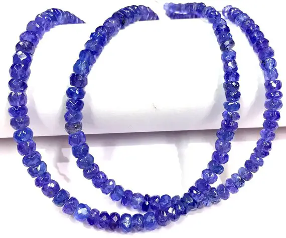 Aaaa+ Quality~extremely Beautiful~natural Tanzanite Gemstone Beads Faceted Tanzanite Rondelle Beads Tanzanite Necklace~gift For Her.