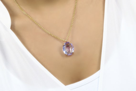 December Birthstone Necklace · Gold Tanzanite Necklace · Perception Jewelry · Calming Crystal Necklace