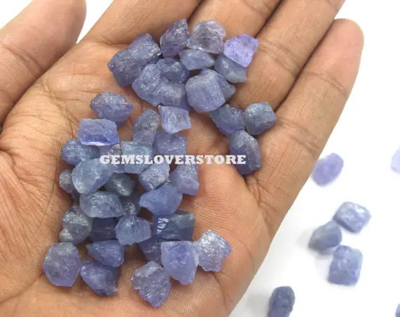 25 Pieces Genuine Tanzanite Loss Rough 10-12 Mm Raw Natural Tanzanite Gemstone Voilet Blue Rough Untreated Stone Tz Sone Rough Jewelry Rough