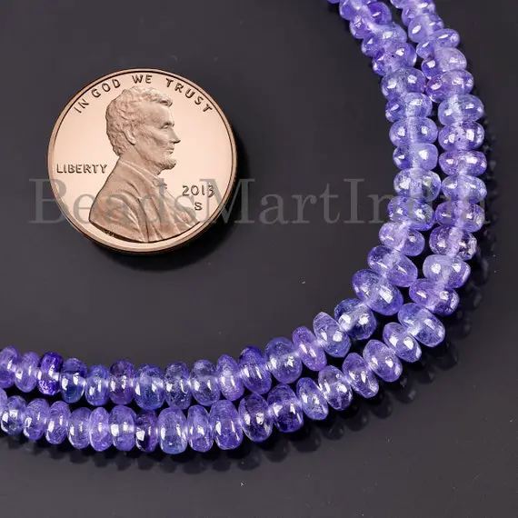 Tanzanite Smooth Beads, Tanzanite 3-5.50 Mm Beads, Tanzanite Rondelle Shape Beads, Tanzanite Smooth Natural Beads, Tanzanite Jewelry Beads