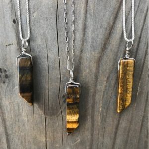 Shop Tiger Eye Jewelry! Tigers Eye Necklace / Tigers Eye Pendant / Tigers Eye Jewelry / Stone of Protection / Silver Tigers Eye Necklace / Sterling Silver | Natural genuine Tiger Eye jewelry. Buy crystal jewelry, handmade handcrafted artisan jewelry for women.  Unique handmade gift ideas. #jewelry #beadedjewelry #beadedjewelry #gift #shopping #handmadejewelry #fashion #style #product #jewelry #affiliate #ad