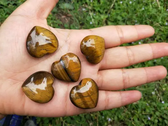 Tiger's Eye Puffy Heart Healing Crystals And Stones