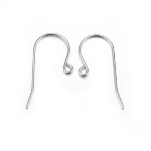 Shop Ear Wires & Posts for Making Earrings! 316 Stainless Steel earring hooks – Stainless Steel steel earring hooks ear wire – Stainless Steel steel ear wire hooks – 15mm x 27mm (2345) | Shop jewelry making and beading supplies, tools & findings for DIY jewelry making and crafts. #jewelrymaking #diyjewelry #jewelrycrafts #jewelrysupplies #beading #affiliate #ad