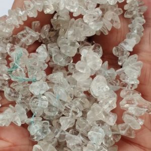 Shop Topaz Chip & Nugget Beads! 35" White Blue Topaz Chip Beads, Uncut Chip Bead, 3-7mm, Polished Beads, Smooth White Blue Topaz Chip Bead, Gemstone Wholesale Price | Natural genuine chip Topaz beads for beading and jewelry making.  #jewelry #beads #beadedjewelry #diyjewelry #jewelrymaking #beadstore #beading #affiliate #ad
