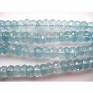 Shop Topaz Beads! Blue Topaz Beads, Swiss Blue Topaz Rondelles, Faceted Rondelle Beads, 6mm Beads, 6 Inch Half Strand, 47 Pieces Approx | Natural genuine beads Topaz beads for beading and jewelry making.  #jewelry #beads #beadedjewelry #diyjewelry #jewelrymaking #beadstore #beading #affiliate #ad