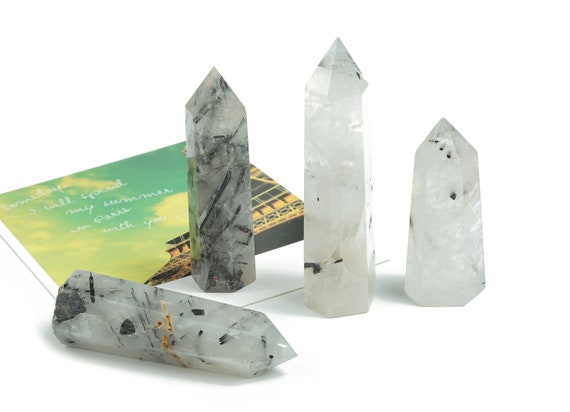 Tourmalinated Quartz Obelisk Tower Stone - Obelisk Tower Clear Crystal Healing Stone - Natural Clear Tower Gemstone – Tw1017