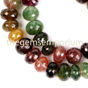Shop Tourmaline Faceted Beads! 10-12mm, Multi Tourmaline Rondelle, Tourmaline Faceted Beads, Tourmaline Rondelle Beads, Natural Multi Tourmaline, Tourmaline Gemstone | Natural genuine faceted Tourmaline beads for beading and jewelry making.  #jewelry #beads #beadedjewelry #diyjewelry #jewelrymaking #beadstore #beading #affiliate #ad