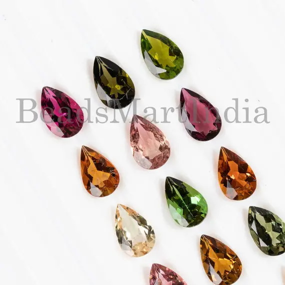 5x8 Mm Multi Tourmaline Pear Shape , Natural Tourmaline Loose Gemstone, Multi Tourmaline Pear Cut Stone, Loose Gemstone For Jewelry Making