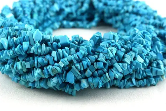 35" Long Turquoise Chips Beads,uncut Beads,turquoise Beads,5-6 Mm,jewelry Making,polished Smooth Beads,gemstone Beads,wholesale Price
