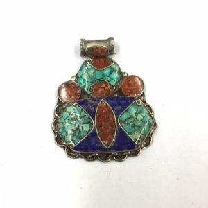 Shop Turquoise Pendants! Beautiful Nepali Pendant Turquoise + Coral Pendant Handmade Pendant | Natural genuine Turquoise pendants. Buy crystal jewelry, handmade handcrafted artisan jewelry for women.  Unique handmade gift ideas. #jewelry #beadedpendants #beadedjewelry #gift #shopping #handmadejewelry #fashion #style #product #pendants #affiliate #ad