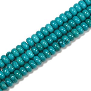Shop Turquoise Beads! Blue Geen Turquoise Smooth Rondelle Beads Size 3x6mm 5x8mm 15.5'' Strand | Natural genuine beads Turquoise beads for beading and jewelry making.  #jewelry #beads #beadedjewelry #diyjewelry #jewelrymaking #beadstore #beading #affiliate #ad