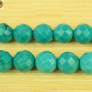Shop Turquoise Round Beads! Turquoise,15 inch full strand Natural Green Turquoise faceted(64 faces) round beads 4mm 6mm 8mm 10mm for Choice | Natural genuine round Turquoise beads for beading and jewelry making.  #jewelry #beads #beadedjewelry #diyjewelry #jewelrymaking #beadstore #beading #affiliate #ad