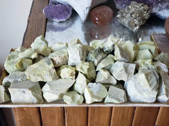 2 Raw Serpentine Stones, Healing Crystals