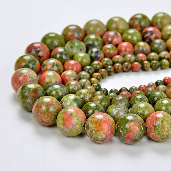 4mm Natural Unakite Gemstone Grade Aaa Round Loose Beads 15.5 Inch Full Strand Bulk Lot 1,3,5,10 And 50 (90114628-246)