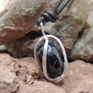 Shop Jet Necklaces! Unique handmade brown hue Whitby jet pendant, 100% natural, in a fine silver jail — free worldwide shipping | Natural genuine Jet necklaces. Buy crystal jewelry, handmade handcrafted artisan jewelry for women.  Unique handmade gift ideas. #jewelry #beadednecklaces #beadedjewelry #gift #shopping #handmadejewelry #fashion #style #product #necklaces #affiliate #ad