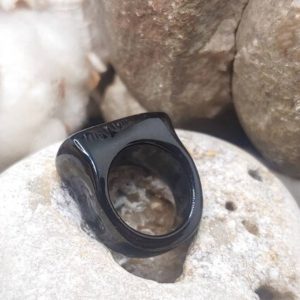 Shop Jet Rings! Unique handmade carved Turkish jet ring, 100% natural — free worldwide shipping | Natural genuine Jet rings, simple unique handcrafted gemstone rings. #rings #jewelry #shopping #gift #handmade #fashion #style #affiliate #ad