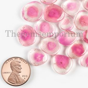Shop Watermelon Tourmaline Stones & Crystals! Light Pink Watermelon Tourmaline Slices/Smooth Tourmaline 8×9-11x15mm Slices/AAA Quality Loose Gemstone/Tourmaline Gemstone/Jewelry Making | Natural genuine stones & crystals in various shapes & sizes. Buy raw cut, tumbled, or polished gemstones for making jewelry or crystal healing energy vibration raising reiki stones. #crystals #gemstones #crystalhealing #crystalsandgemstones #energyhealing #affiliate #ad