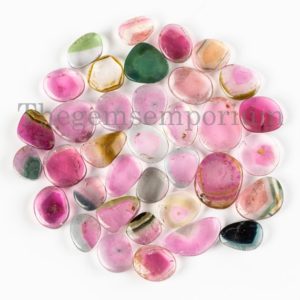 Natural Watermelon Tourmaline Slices, Smooth Polished Tourmaline, 7×9-11x14mm AA Quality Loose Gemstone, Tourmaline Gemstone, Smooth Slices | Natural genuine stones & crystals in various shapes & sizes. Buy raw cut, tumbled, or polished gemstones for making jewelry or crystal healing energy vibration raising reiki stones. #crystals #gemstones #crystalhealing #crystalsandgemstones #energyhealing #affiliate #ad