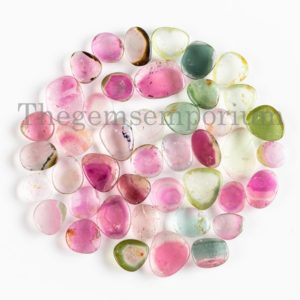 Natural Smooth Polished Tourmaline,  6×7-8x10mm Watermelon Tourmaline Slices, AA Quality Loose Gemstone, Tourmaline Gemstone, Smooth Slices | Natural genuine stones & crystals in various shapes & sizes. Buy raw cut, tumbled, or polished gemstones for making jewelry or crystal healing energy vibration raising reiki stones. #crystals #gemstones #crystalhealing #crystalsandgemstones #energyhealing #affiliate #ad