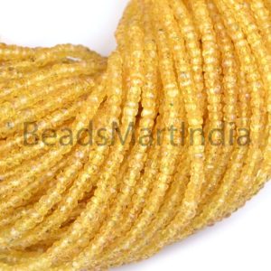 Shop Yellow Sapphire Beads! Natural Yellow Sapphire Rondelle 2.5-3.5Mm Beads, Faceted Yellow Sapphire Beads, Faceted Rondelle Sapphire, Yellow Sapphire Beads | Natural genuine faceted Yellow Sapphire beads for beading and jewelry making.  #jewelry #beads #beadedjewelry #diyjewelry #jewelrymaking #beadstore #beading #affiliate #ad