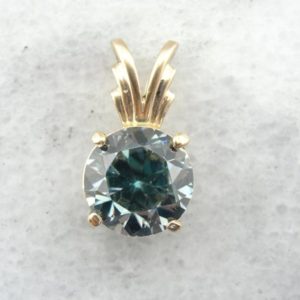 Steely Blue Zircon Gemstone in Radiant Gold Pendant K6DAF2 | Natural genuine Zircon pendants. Buy crystal jewelry, handmade handcrafted artisan jewelry for women.  Unique handmade gift ideas. #jewelry #beadedpendants #beadedjewelry #gift #shopping #handmadejewelry #fashion #style #product #pendants #affiliate #ad