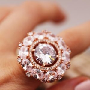 Shop Zircon Rings! Gold Zircon Ring, Round Multiple Stone Handmade Ring, Zircon Ring, Christmas Gift, Gift for Her, Valentines Day Gift , | Natural genuine Zircon rings, simple unique handcrafted gemstone rings. #rings #jewelry #shopping #gift #handmade #fashion #style #affiliate #ad