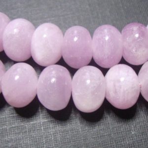 1/4 Strand, 4", 16 Beads Lot, 8-8.5×5-6mm, AA+ Natural Kunzite Smooth Rondelle Gemstone Beads, GS-0393 | Natural genuine rondelle Kunzite beads for beading and jewelry making.  #jewelry #beads #beadedjewelry #diyjewelry #jewelrymaking #beadstore #beading #affiliate #ad