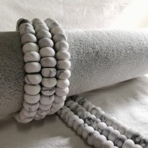 Shop Howlite Rondelle Beads! 1 Full Strand Matte White Howlite Beads, 8×5 mm Howlite Rondelle Beads, White Marble Beads, Gemstone Beads. Stone Beads, Wholesale | Natural genuine rondelle Howlite beads for beading and jewelry making.  #jewelry #beads #beadedjewelry #diyjewelry #jewelrymaking #beadstore #beading #affiliate #ad