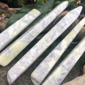 Shop Serpentine Points & Wands! 1 pc Large Lemon Swirl Serpentine Polished Wand | Natural genuine stones & crystals in various shapes & sizes. Buy raw cut, tumbled, or polished gemstones for making jewelry or crystal healing energy vibration raising reiki stones. #crystals #gemstones #crystalhealing #crystalsandgemstones #energyhealing #affiliate #ad