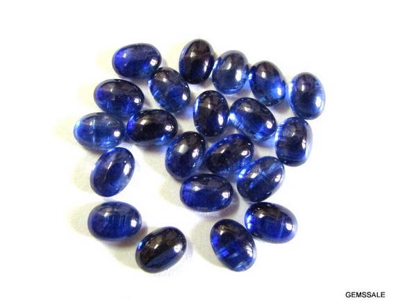10 Pieces 5x7mm Kyanite Cabochon Oval Loose Gemstone, Kyanite Oval Cabochon Loose Gemstone, Aaa Quality Blue Kyanite Cabochon Oval Gemstone
