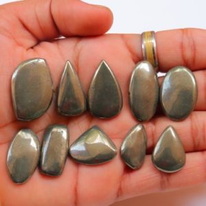 Shop Pyrite Cabochons! 10 Pieces Lot, Pyrite Cabochon, Natural Pyrite Gemstone For Making Jewelry, Pendant Stone, Loose Stone, Pyrite Crystal, Golden Stone, #4496 | Natural genuine stones & crystals in various shapes & sizes. Buy raw cut, tumbled, or polished gemstones for making jewelry or crystal healing energy vibration raising reiki stones. #crystals #gemstones #crystalhealing #crystalsandgemstones #energyhealing #affiliate #ad