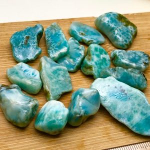 Shop Raw & Rough Larimar Stones! 100 gm Rough Larimar Tumble / Natural Larimar Tumble / Blue Larimar Tumble | Natural genuine stones & crystals in various shapes & sizes. Buy raw cut, tumbled, or polished gemstones for making jewelry or crystal healing energy vibration raising reiki stones. #crystals #gemstones #crystalhealing #crystalsandgemstones #energyhealing #affiliate #ad